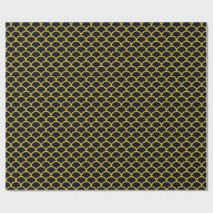 Papel De Regalo WRAP BODA de BIRTHDAY con sirena de oro negro