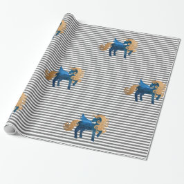 Papel De Regalo WRAP BODA Unicornio de la Armada de Banda Plata