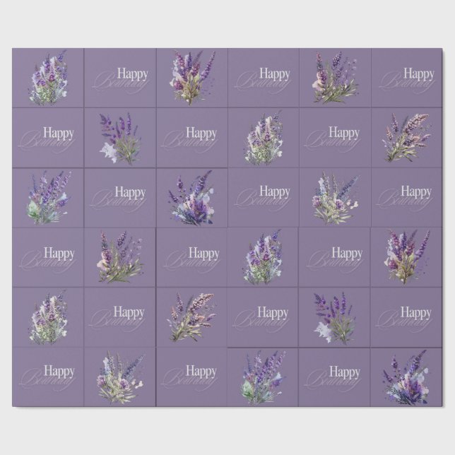 Papel De Regalo Wrapper de regalo de diseño de lavanda (Costura)