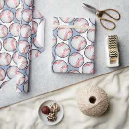 Papel De Regalo Wrapping Paper Blue Birthday Basbeball