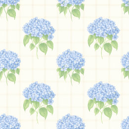 Papel De Regalo Wrapping Paper | Blue Hydrangea | Luxe Ivory Plaid