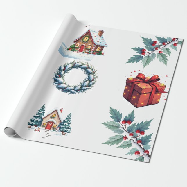 Papel De Regalo Wrapping paper - Christmas themed (Desenrollado)