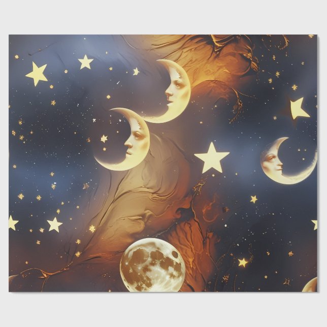 Papel De Regalo Wrapping Paper Dreamy Fiery Orange Celestial (Superficie plana)