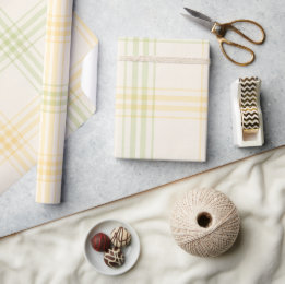 Papel De Regalo Wrapping Paper | Lemon Plaid Luxe Gift Wrap