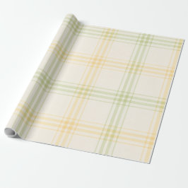 Papel De Regalo Wrapping Paper | Lemon Plaid Luxe Gift Wrap
