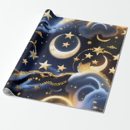 Papel De Regalo Wrapping Paper – Luxury Celestial Moon Phases