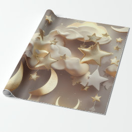 Papel De Regalo Wrapping Paper – Luxury Creamy Celestial Moon Gift