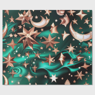 Papel De Regalo Wrapping Paper – Luxury Malachite Green Celestial