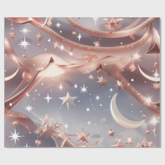 Papel De Regalo Wrapping Paper – Luxury Marble White Celestial Moo