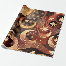 Papel De Regalo Wrapping Paper – Luxury Terracotta Celestial Moon