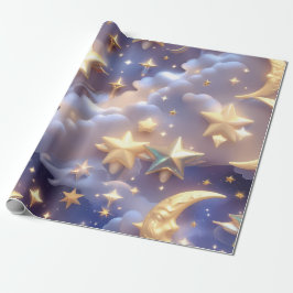 Papel De Regalo Wrapping Paper – Luxury White Celestial Moon Gift