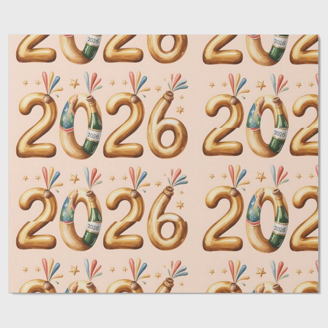 Papel De Regalo Wrapping Paper-New Year 2026 (Superficie plana)