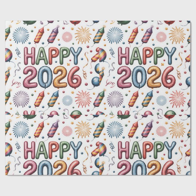 Papel De Regalo Wrapping Paper-New Year 2026 (Superficie plana)