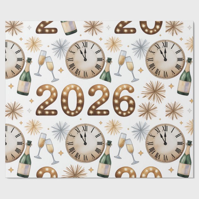 Papel De Regalo Wrapping Paper-New Year 2026 Wrapping Paper (Superficie plana)