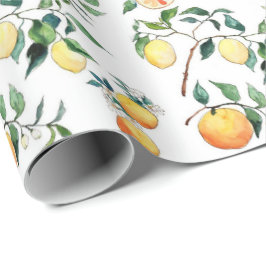 Papel De Regalo Wrapping Paper - Oranges and Lemons