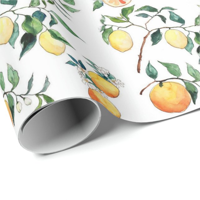 Papel De Regalo Wrapping Paper - Oranges and Lemons (Esquina del rollo)
