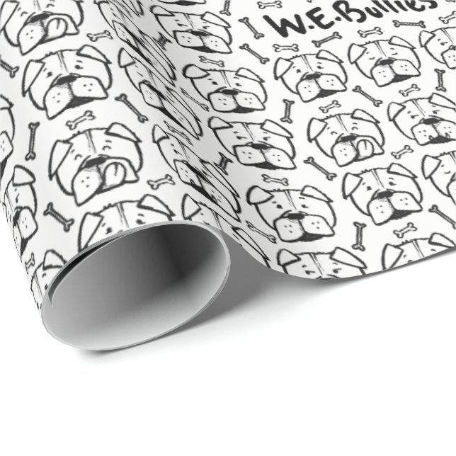 Papel De Regalo Wrapping paper roll with english bulldog pattern (Esquina del rollo)