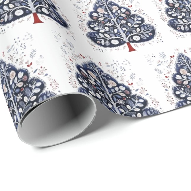 Papel De Regalo Wrapping paper - Scandinavian Christmas Tree (Esquina del rollo)