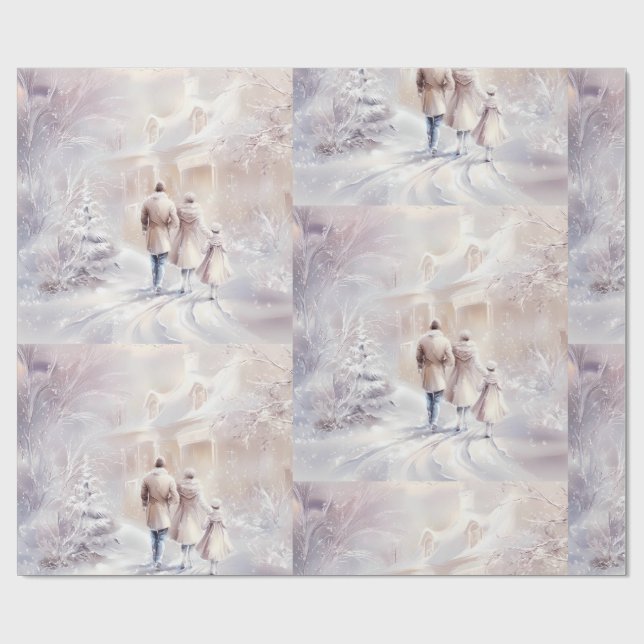 Papel De Regalo Wrapping Paper-Victorian Winter Christmas Wrapping (Superficie plana)