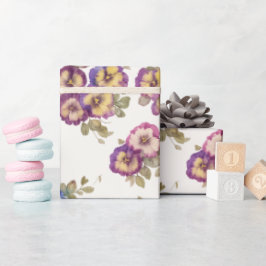 Papel De Regalo Wrapping Paper | Vintage Pansy Floral Garden