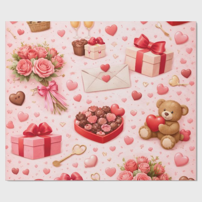 Papel De Regalo Wrapping Paper - wrapping love (Superficie plana)