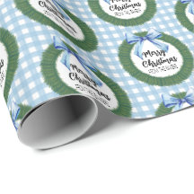 Wreath acuarela con Navidades de arco azul