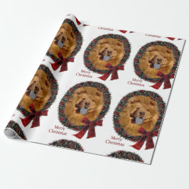 Papel De Regalo Wreath de Chiow Chow Navidades