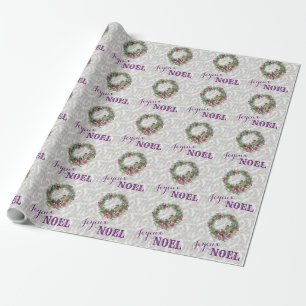 Papel De Regalo Wreath de color de agua violeta morado
