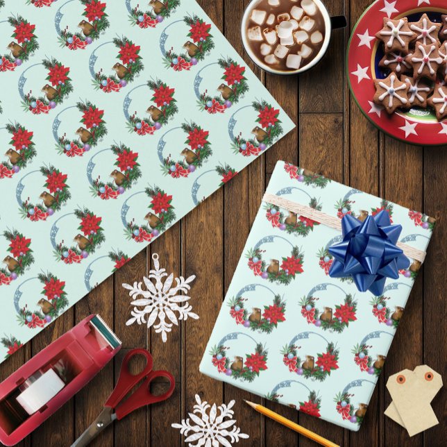 Papel De Regalo Wreath del ratón navidades (Subido por el creador)