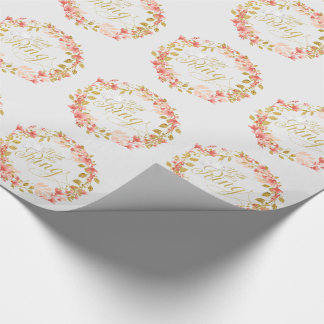 Papel De Regalo Wreath floral acuarela boda con este anillo