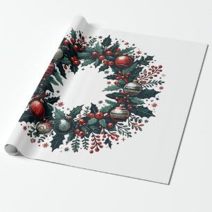 Papel De Regalo Wreath navidades