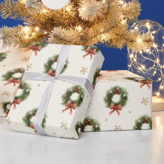 Papel De Regalo Wreath navidades (Vacaciones)