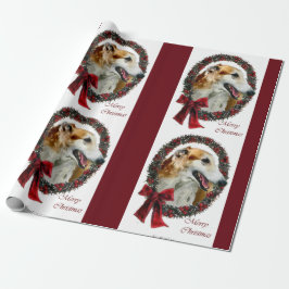 Papel De Regalo Wreath Navidades de Borzoi