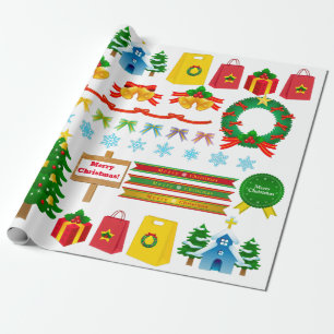 Papel De Regalo Wreath Snowman de la Campana de Navidad