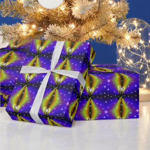 Papel De Regalo Xmas Artdeco sobre el arco iris amarillo morado