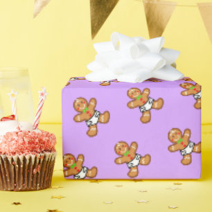 Papel De Regalo XmaS dulce de pan de jengibre para bebé en lavanda