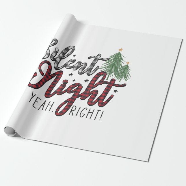 Papel De Regalo Xmas Gift Silent Night Yeah (Desenrollado)