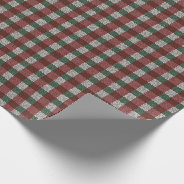 Papel De Regalo Xmas Gingham de los años 1940 (Esquina)