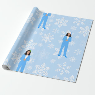 Papel De Regalo xmas kamala harris santa helados azules copos de n