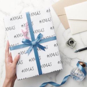 Papel De Regalo XMAS Negro y Blanco Personalizado de Moda