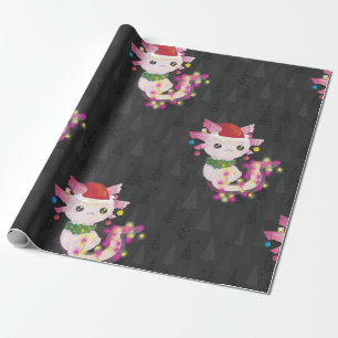 Papel De Regalo xmas santa claus axolotl