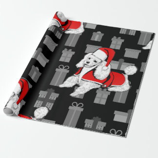 Papel De Regalo xmas santa claus poodle