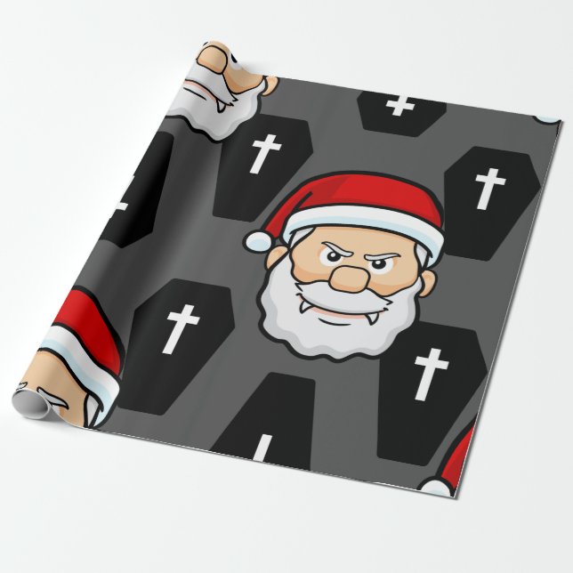 Papel De Regalo xmas vampire santa claus coffins (Desenrollado)
