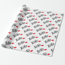 Papel De Regalo XoXo-abrazos-besos-con-labios-rojos