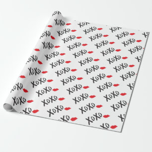 Papel De Regalo XoXo-abrazos-besos-con-labios rojos