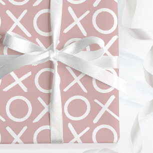 Papel De Regalo XOXO Abrazos y Besos Cumpleaños Script de Pincel R