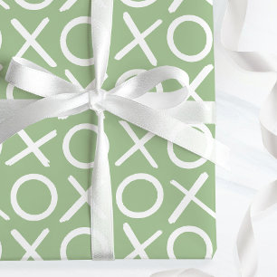 Papel De Regalo XOXO Abrazos y Besos Cumpleaños Verde Tinta de Pin