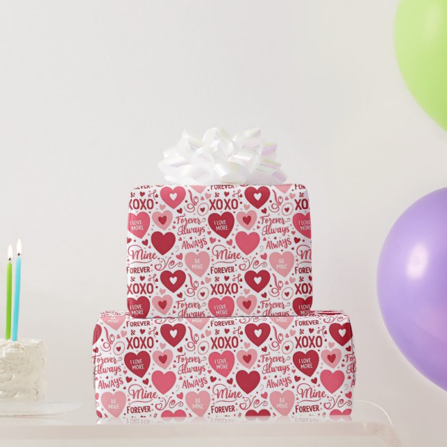 Papel De Regalo XOXO & Always Be Mine Valentine Wrapping Paper (Regalos de fiesta)