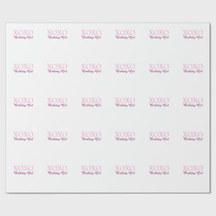 Papel De Regalo Xoxo cumpleaños chica nombre rosa malva simple amo