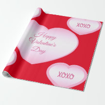 Papel de regalo XOXO Feliz día de San Valentín